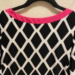 Eliza J  Black And White Diamond Geometric Print Shift Dress Photo 5