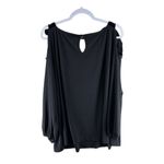 INC Womens Tops Size 3X Black Stretch Jersey Knit‎ Velvet Bow Cold Should… Photo 1