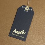 Angels Forever Young medium pullover hi low blouse black white floral tie front Photo 10