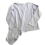 Theory Serah stretch cotton tie waist top baby blue size S long sleeve Photo 7