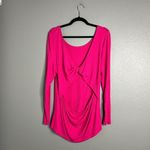 Eloquii NWOT Ribbed Long Sleeve Pink Top Open Back Stretchy Plus Size 18 / 20 Photo 6