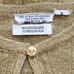 Vintage Metallic Gold BERDORF GOODMAN Keyhole Front Sparkly Sweater ~ Size SMALL Photo 5