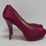 Olsenboye Fusia Pink Rhinestones Heel Satin Pumps Shoes By  Size 7 Photo 0