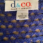 Denim & Co D & CO Blue Tunic Long Sleeve Button  Cardigan Size LG Photo 3