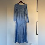 Line and Dot  Sky Blue Long Sleeve Dress Photo 2