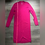 Free People Pink Long Sleeve Midi Crew Fall Winter Slit Sweater Dress Size S Photo 3