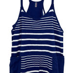 Free People Movement Blue White Striped Hot Shot Mini Dress Pockets and Zipper Photo 0