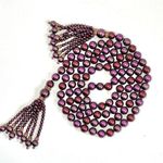 Vintage Joan Rivers Deep Purple Pearl Beaded Lariat With Rhinestones Photo 2