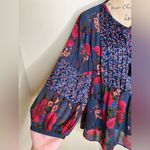 Daniel Rainn NTM: Multicolored Mixed Media Floral Peasant Blouse Size 1X Photo 6
