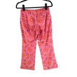 Tibi Womens Cropped Capri Pants Floral Geometric Cotton Stretch Red Pink 2 Photo 1