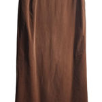 Jones New York  Silk Midi Skirt Brown Side Zip Pockets Size 10 Photo 0
