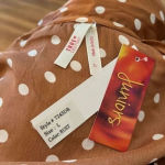 True Destiny  Midi Rust Dotty V Neck Dress Ladies Size Large Photo 2