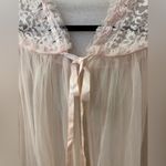 Vintage Woman Size Small/medium Salmon Sheer lace bubble sleeves nightgown‎ Pink Photo 3