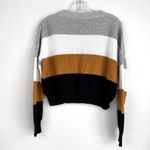 Ambiance Apparel Crew Neck Sweater Color Block On The Way Sweater Brown Photo 1