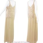 Vintage Alex Evenings floral embellishment‎ top beige/ brown dress, size 12 Photo 3