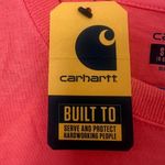 Carhartt  Women's Loose Fit Graphic Long Sleeve Pocket Shirt Coral Size Small NWT Photo 4