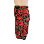 Swool Navy, Pink, Tan & Green Floral Print Knit Stretch Mini Skirt Size Medium Multiple Photo 2