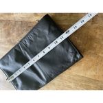 Vintage Black Genuine Leather Chevron Foldover Clutch Bag 13.5” Made in China Black Photo 2