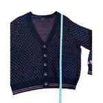 Torrid Cardigan Drop Shoulder V-Neck Button Front Sweater Black Pink Hearts Sz 0 Photo 12