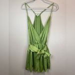 RAYS FOR DAYS Avery Romper Fern Green Satin 100% Viscose Waist Tie Size M‎ Size M Photo 2