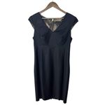 Ted Baker London Black Wool Blend Sheath Dress Size 4 Cap Sleeve V-Neck Photo 10