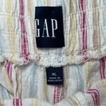 Gap  Linen Blend Shorts Womens XL Striped Yellow Pink Blue High Rise Beach Boho Photo 5