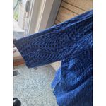 Catherines 4X Blue Print Knit Dress Plus Size 30/32W Long Sleeve Casual Photo 2