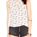 Free People  Tank Top Women Size Small Casual Cut Out Off White Summer Flowy Photo 0