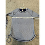 Lucy Tech M Workout Pullover Shirt Yoga Run Long Sleeve Top Ruching Keyhole Vent Blue Size M Photo 5