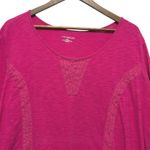 Catherines Women 2X Pink Short Sleeve Crochet Detail Top Lounge Casual Travel Photo 2