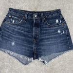 Levi's Premium 501 Size 28 Button Fly Distressed Denim High Rise Jean Shorts Photo 0