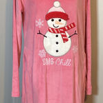 🎄 🌟NWT🌟 SLEEP & CO CHRISTMAS LONG SLEEVE WARM SLEEPSHIRT W/POCKETS JUNIORS SZ M Pink Photo 0