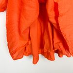 J.Crew Palermo Linen Smocked Waist Mini Dress Long Sleeve Orange Size Small Photo 7