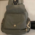 Baggallini  convertible mini sling backpack purse bag grey nylon fabric w/ black Photo 5