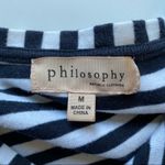 Philosophy Striped Short Sleeve Top Black & White Stripes Size Medium Photo 5