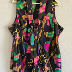 Ralph Lauren Vintage 90's Lauren  Equestrian Blouse Size 22W Neck Tie Horse Race Photo 0