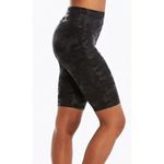 Spanx Faux Leather Shorts Black Camo Shiny High-Rise Moto Edgy Bike Bermuda Long Photo 4