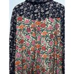 Natural Life  Maxi Dress Large Floral Boho Patchwork Long Sleeve Hippie Button Up Photo 6