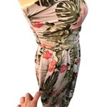 J for Justify floral hibiscus tropical halter wide leg jumper Photo 4