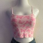 LA Hearts  Pink Butterfly’s Camisole Crop Top M Photo 1