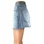 Aritzia  Denim Forum Tori Blue Distressed Frayed Raw Hem Mini Denim Jean Skirt 29 Photo 1
