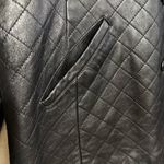Siena Elegant Black Quilted Leather Jacket Vintage Size 16 Photo 3