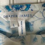 Draper James  Blue Floral Smocked Ruffle Strap Dress Photo 3