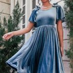 JESSAKAE‎ Velvet Bow Party Dress Blue Size 5X Photo 0