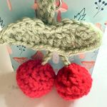 Handmade  Crochet Cherry Keychain | Cute Fruit Bag Charm | NWT Photo 0