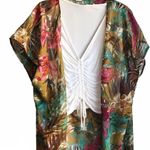 Floral Tropical Jungle Open Front Kimono Duster Pink Size undefined Photo 3