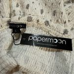 PaperMoon Cream and Gray Mandala Smocked Ruffle Mini Skirt, Women’s Large NWT Photo 2