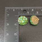 Vintage VOGUE Aurora Borealis Green Dome Cluster Beads Clip On Earrings Photo 7