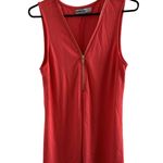 Bailey blue Red/Orange Sleeveless Zippered Neck Skater Womens Dress L(runs small) Photo 1