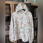 Tuckernuck Block print windbreaker hoodie rain jacket zip up 1/4 floral watercolor pastel Photo 2